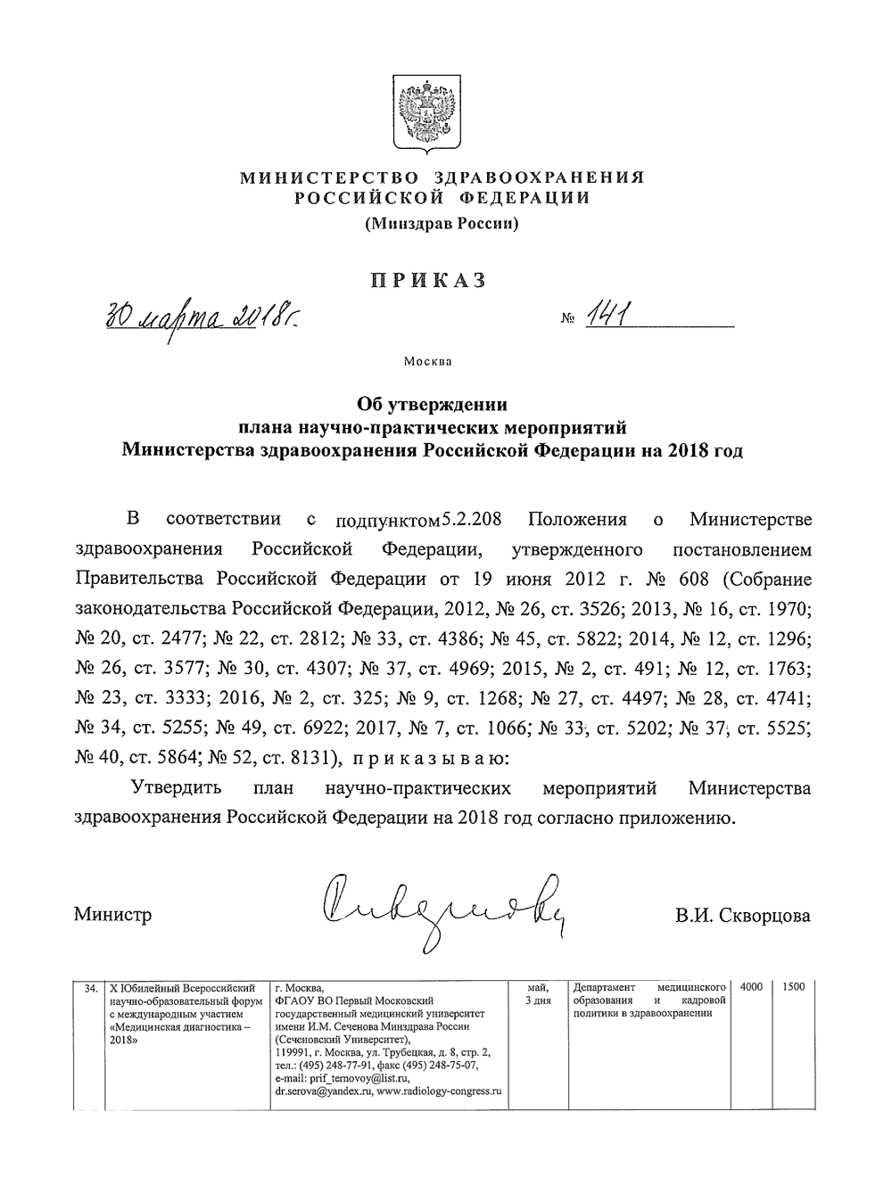 Проекты приказов минздрава россии